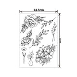 Lianfudai gifts for women  Fashion Black White Flower Tattoo Sticker Women Body Art Peony Rose Waterproof Water Transfer Temporary Tattoo