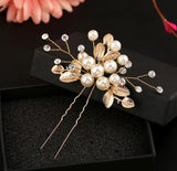 Lianfudai Handmade Hair Clip Headpiece Accessories Vintage Wedding Bridal Faux Pearl Flower Hair Pins Bridesmaid Clip Side Combs