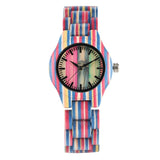 Lianfudai Christmas wishlist Top Luxury Colorful Wood Watch Women Quartz Full Bamboo Wooden Clock Female Candy Color Bracelet Watch Women's Wrist Reloj Mujer