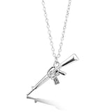 Lianfudai Pistol Pendants Necklaces Submachine Gun Necklace Men Hip Hop Jewelry Chain Collier