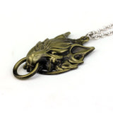 Lianfudai Hip Hop Jewelry Game Final Fantasy Wolf Head Pendant Necklace Link Chain Colar