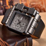 Lianfudai gifts for men 3364 Casual Wristwatch Square Dial Wide Strap Men's Quartz Watch Luxury Brand Male Clock Super Big Men Watches montre homme
