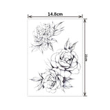 Lianfudai gifts for women  Fashion Black White Flower Tattoo Sticker Women Body Art Peony Rose Waterproof Water Transfer Temporary Tattoo