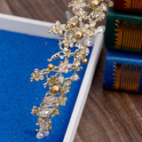 Lianfudai bridal jewelry set for wedding Brides Hair Jewelry Baroque Handmade Beaded Luxury Pink Gold Crowns Crystal Tiara Sweet Princess Tiaras Wedding Hair Accessories