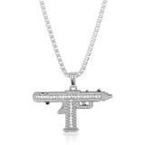 Lianfudai Pistol Pendants Necklaces Submachine Gun Necklace Men Hip Hop Jewelry Chain Collier