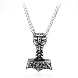 Lianfudai 1 PC Viking Necklace Thor hammer Mjolnir Pendant Necklace choker for Men pendant Necklace Jewelry bijouterie