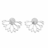 Lianfudai Pearl crystal lotus stud earring ladies earrings popular European and American style new earrings drop shipping