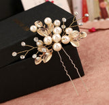 Lianfudai Handmade Hair Clip Headpiece Accessories Vintage Wedding Bridal Faux Pearl Flower Hair Pins Bridesmaid Clip Side Combs