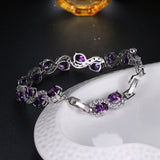 Lianfudai New Fashion Purple Zircon Bangle Bracelets Fashion New Design Wedding Jewelry for Women