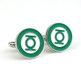 Lianfudai Green Lantern Logo Cufflinks for Mens Jewelry French Men Cuff Links Pins Women Adults Tie Clips&Cufflinks