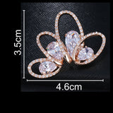 Lianfudai easter gifts for women New Fashion Luxury Handmade White gold/Rose Gold Jewelry AAA Cubic Zircon Brooch for Women Wedding