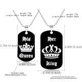 Lianfudai CHEISTMAS gifts for her Jewelry popular her king his queen engraved letters black dog label necklace couple Valentine's Day gift