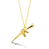 Lianfudai Pistol Pendants Necklaces Submachine Gun Necklace Men Hip Hop Jewelry Chain Collier