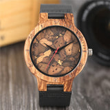 Lianfudai gifts for men Top Men&#39;s Wooden Watches High Quality Black Handmade Natural Wood Bamboo Quartz-watch No Number Face Chic Second Hand Clock Male