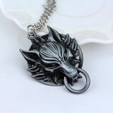 Lianfudai Hip Hop Jewelry Game Final Fantasy Wolf Head Pendant Necklace Link Chain Colar