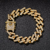 Lianfudai bridal jewelry set for wedding Luxury Gold Silver Color Men Watch & Necklace & Pendant & Bracelet & Ring Combo Set Ice Out Cuban Necklace Chain Hip Hop For Men