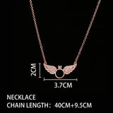 Lianfudai - Brightly New Statement Choker Necklace Angel Wings Pendants Necklaces for Women Gifts