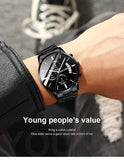 Lianfudai easter ifts for men Fashion Men's Quartz Watch Chronograph Sport Men Watches Top Brand Luxury Full Steel Waterproof Clock Male Wristwatch