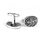 Lianfudai Gentlemen Vintage Jewelry Luxurious Cufflinks Retro Flower Pattern Design Cuff Buttons Metal Cuff Link pins for men's shirt