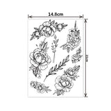 Lianfudai gifts for women  Fashion Black White Flower Tattoo Sticker Women Body Art Peony Rose Waterproof Water Transfer Temporary Tattoo