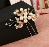 Lianfudai Handmade Hair Clip Headpiece Accessories Vintage Wedding Bridal Faux Pearl Flower Hair Pins Bridesmaid Clip Side Combs