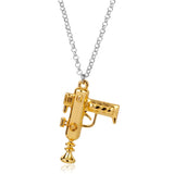 Lianfudai Pistol Pendants Necklaces Submachine Gun Necklace Men Hip Hop Jewelry Chain Collier