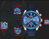 Lianfudai watches on sale clearance Casual Sport Watches for Men Blue Top Brand Luxury Military Leather Wrist Watch Man Clock Fashion Chronograph Wristwatch