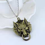 Lianfudai Hip Hop Jewelry Game Final Fantasy Wolf Head Pendant Necklace Link Chain Colar