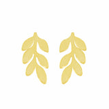 Lianfudai western jewelry for women Cute Stainless Steel Laurel Leaf Stud Earrings Rose Gold Jewelry Minimalist Tree Leaves Earrings For Women Fashion Brincos