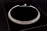 Lianfudai Christmas wishlist Hot Selling Bride Classic Rhinestone Crystal Choker Necklace Earrings and Bracelet Wedding Jewelry Sets Wedding Accessories X164