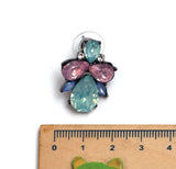 Lianfudai easter gifts for women Green pink Cute Brincos fashion statement small flower crystal stud Earrings for women JURAN Jewelry Factory wholesale