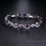 Lianfudai New Fashion Purple Zircon Bangle Bracelets Fashion New Design Wedding Jewelry for Women