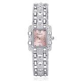Lianfudai Women Watch Rectangle Dial Silver Stainless Steel Crystal Watches Fashion Quartz For Women ladies major relojes Hot Sale Relojes