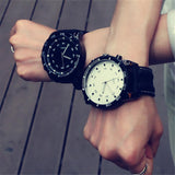 Lianfudai gifts for men  Sport Large Dial Men Women Watch Faux Leather Band Quartz Wrist Watch Couple Gift