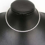 Lianfudai Women Crystal Diamante 1 Row Rhinestone Necklace Wedding Bridal Party Collar Choker Chain Necklace Jewelry Gift