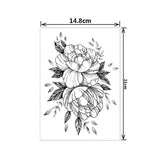 Lianfudai gifts for women  Fashion Black White Flower Tattoo Sticker Women Body Art Peony Rose Waterproof Water Transfer Temporary Tattoo