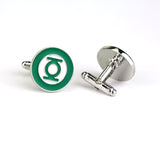 Lianfudai Green Lantern Logo Cufflinks for Mens Jewelry French Men Cuff Links Pins Women Adults Tie Clips&Cufflinks