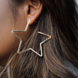 Lianfudai New Star Hoop Earrings For Women Fashion Statement Earrings Femme Earrings Brincos Jewelry