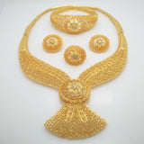 Lianfudai bridal jewelry set for wedding Bridal Fashion Dubai Gold Jewelry Sets Nigerian Woman Wedding African Beads Jewelry Set Wholesale design