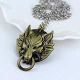 Lianfudai Hip Hop Jewelry Game Final Fantasy Wolf Head Pendant Necklace Link Chain Colar