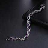 Lianfudai New Fashion Purple Zircon Bangle Bracelets Fashion New Design Wedding Jewelry for Women