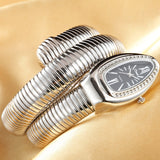 Lianfudai Christmas gifts ideas Luxury Brand Snake Watch Gold Womens Watches Silver Quartz Wristwatches Ladies Bracelet Watch Reloj Mujer Clock Gift