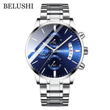 Lianfudai easter ifts for men Fashion Men's Quartz Watch Chronograph Sport Men Watches Top Brand Luxury Full Steel Waterproof Clock Male Wristwatch