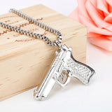 Lianfudai Pistol Pendants Necklaces Submachine Gun Necklace Men Hip Hop Jewelry Chain Collier