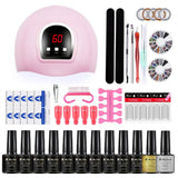 Lianfudai Nail Set 120W UV LED Lamp Dryer 18/12PCS Nail Gel Polish Kit Soak Off Manicure Set Electric Nail Drill Tools Set uñas