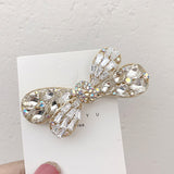 Lianfudai Gem Crystal Flowers Bow Hairpins Side Bangs Clip Hair Accessories  Rim Hair Clips For Women Hairpin Hair Bows Headband -4