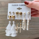 Lianfudai christmas gift ideas valentines day gifts for her Fashion Vintage Butterfly Earring Set For Women Girls elephant Snake Heart Jewelry Circle Pearl Long Dangle Earrings