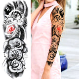 Lianfudai western jewelry for women Sexy Wolf Full Flower Arm Temporary Tattoo Stickers For Men Body Art Sleeve Tattoo Decals Girl Women Waterproof Tatoo Fox Legs