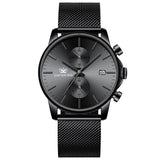 Lianfudai father's day gifts  Fashion Mens Watches Top Brand Luxury Quartz Watch Men Casual Slim Mesh Steel Waterproof Sport Watch Relogio Masculino