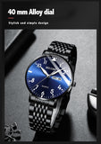 Lianfudai easter gifts for women  Fashion Luxury Men Watch Stainless Steel Waterproof Date Quartz Wristwatch Top Business Mens Watches Relogio Masculino